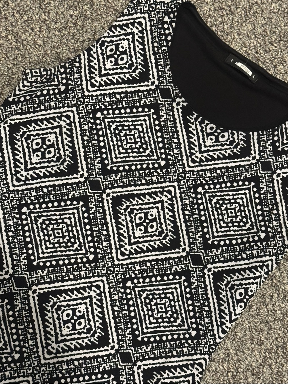 Tribal Black & White Geometric Maxi Dress - Picture 3 of 6